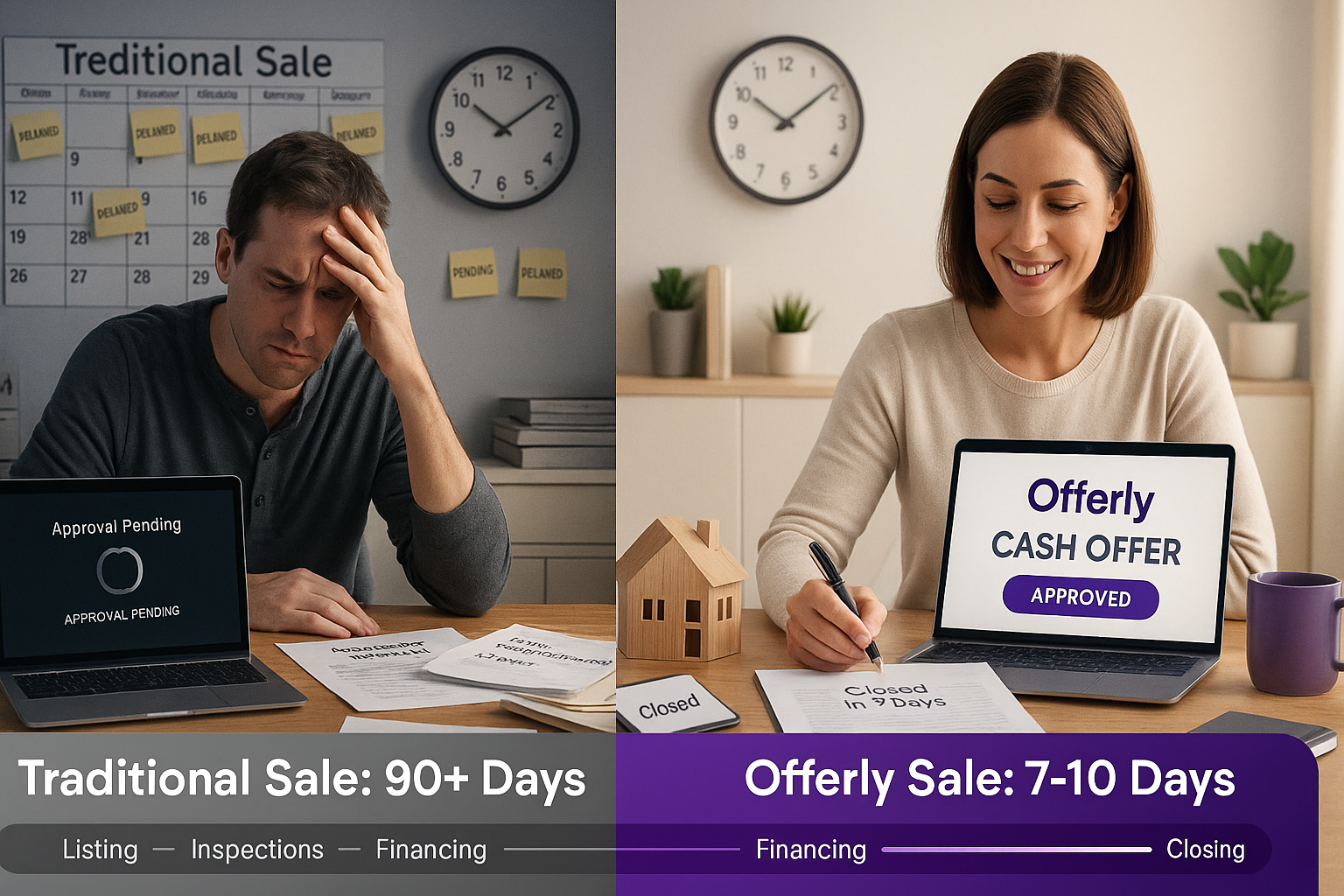 Average Home Selling Timelines: Traditional vs. Cash Offers