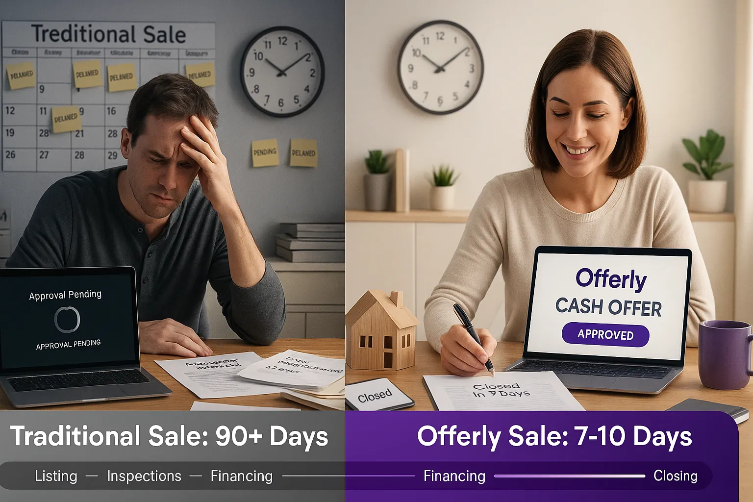 Average Home Selling Timelines: Traditional vs. Cash Offers